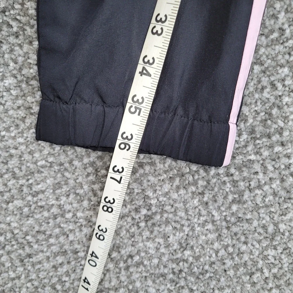 Adidas Womens 2XL Black Pink 3-Stripe Hooded Windbreaker Mesh Lined Jacket